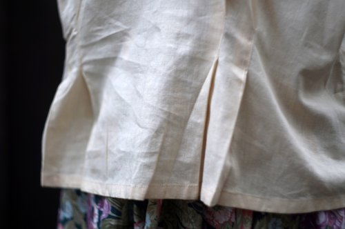 他の写真1: ”jeanjaures” 無地 生成 コットン 半袖 ブラウス ラウンドネック 刺繍[19936]
