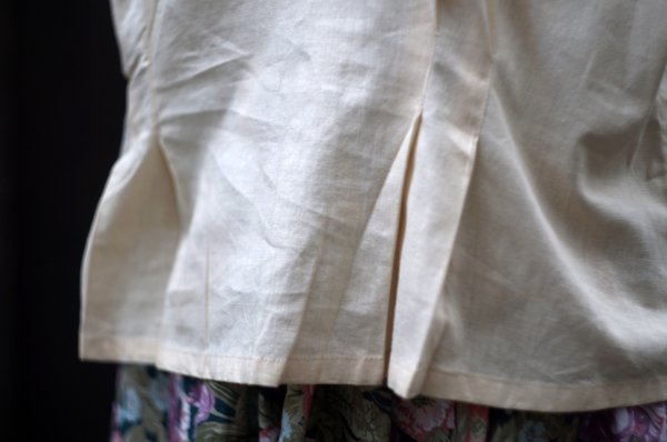 画像8: ”jeanjaures” 無地 生成 コットン 半袖 ブラウス ラウンドネック 刺繍[19936]