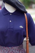 画像4: ”Lacoste” 無地 ネイビー 半袖 ポロシャツ ワンポイント刺繍[19956]