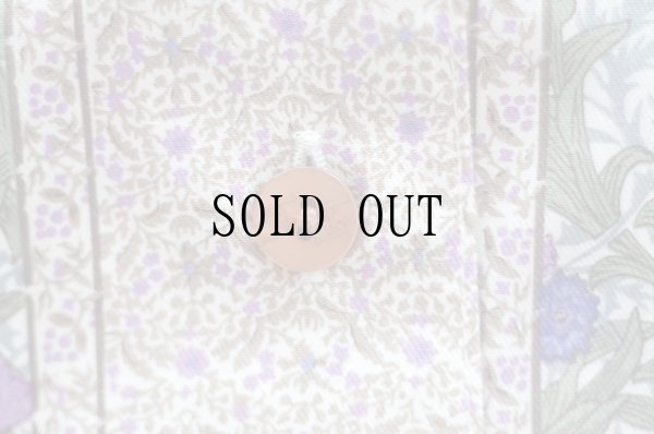 画像7: "Victoria&Albert Museum" ウィリアムモリス あやめ柄  長袖 ブラウス オープンカラー[19962]