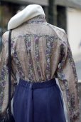 画像3: "Victoria&Albert Museum" ウィリアムモリス あやめ柄  長袖 ブラウス オープンカラー[19962]