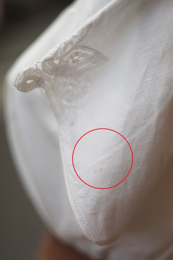 画像7: 無地 白 コットン リネン 半袖 ブラウス ラウンドネック レース[19966]