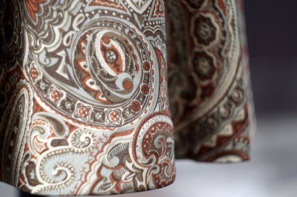 画像6: ブラウン系 ペイズリー柄 スカート w64~70cm[19968]