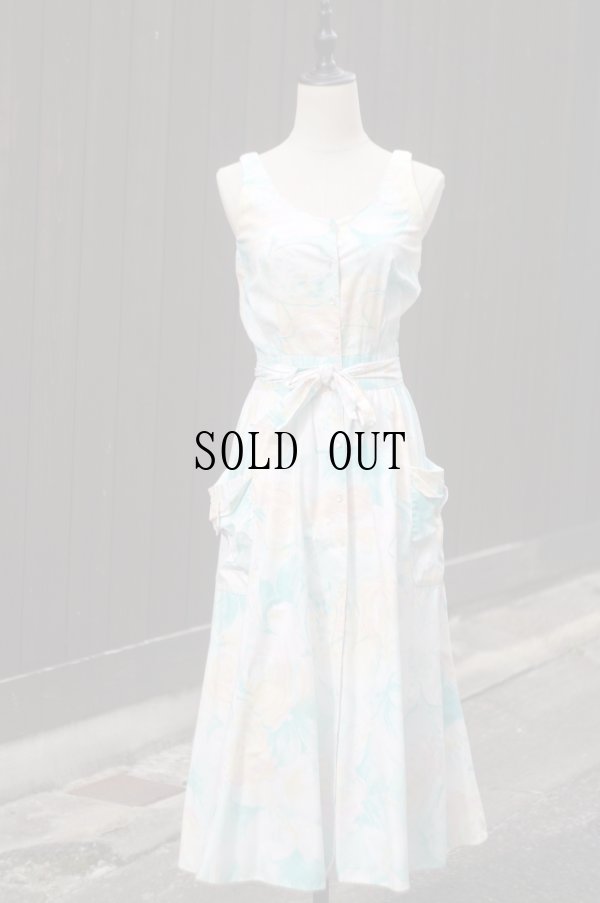 画像2: "LRothschild" US 花柄  ノースリーブ  レトロワンピース ノーカラー[19970]