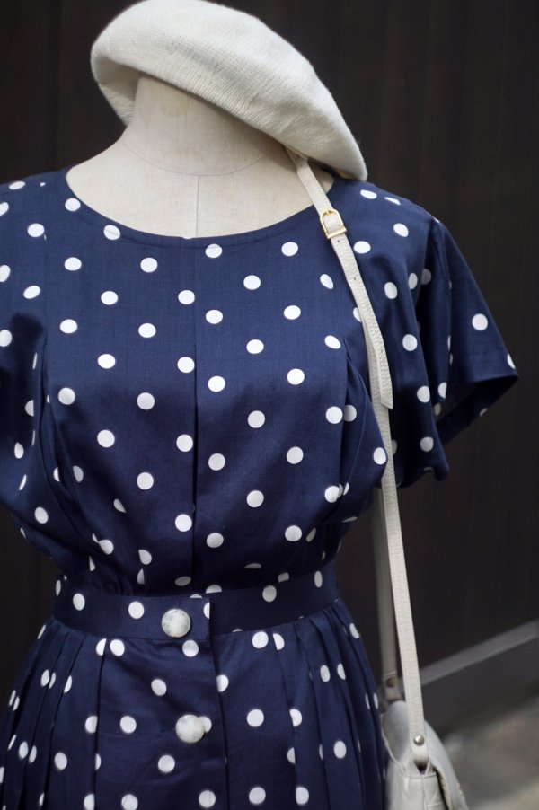 画像5: "Lulud Elegance" ネイビー×白 ブラウス&スカート ツーピース セットアップ[19969]