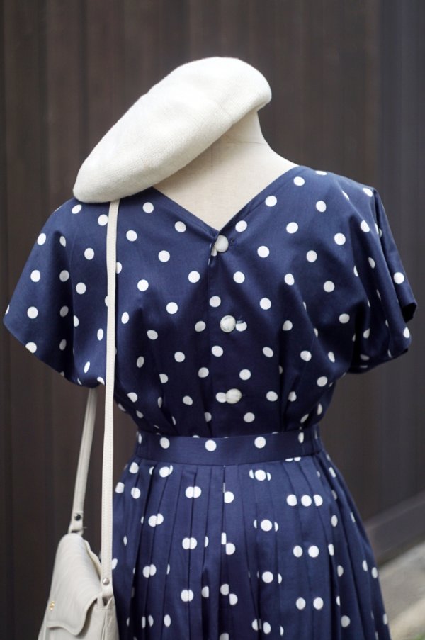 画像7: "Lulud Elegance" ネイビー×白 ブラウス&スカート ツーピース セットアップ[19969]