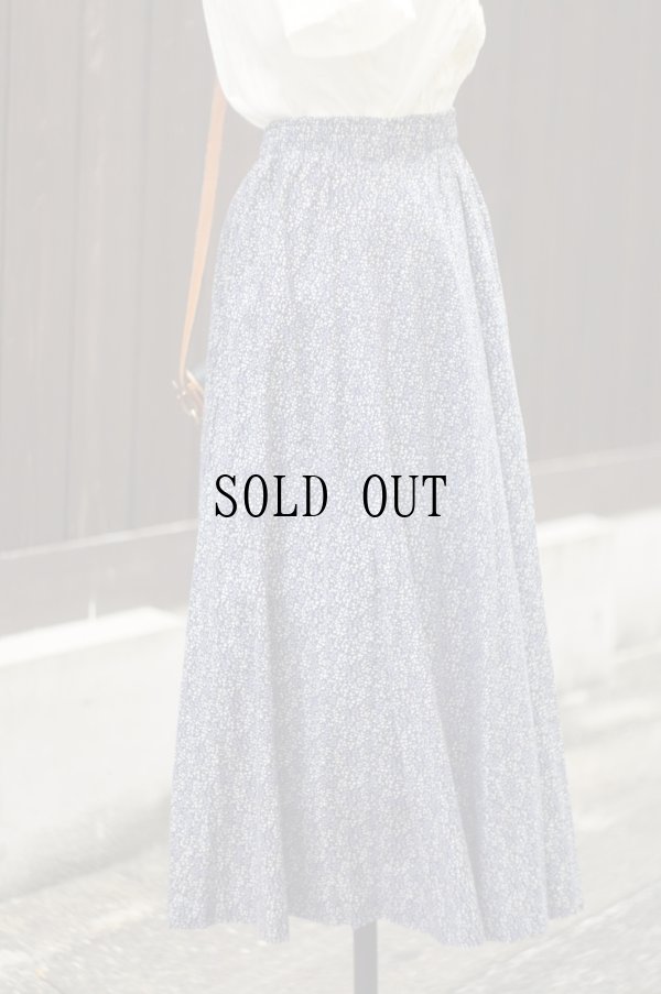 画像4: "Laura ashley" ネイビー系 花柄 フレア スカート[19965]