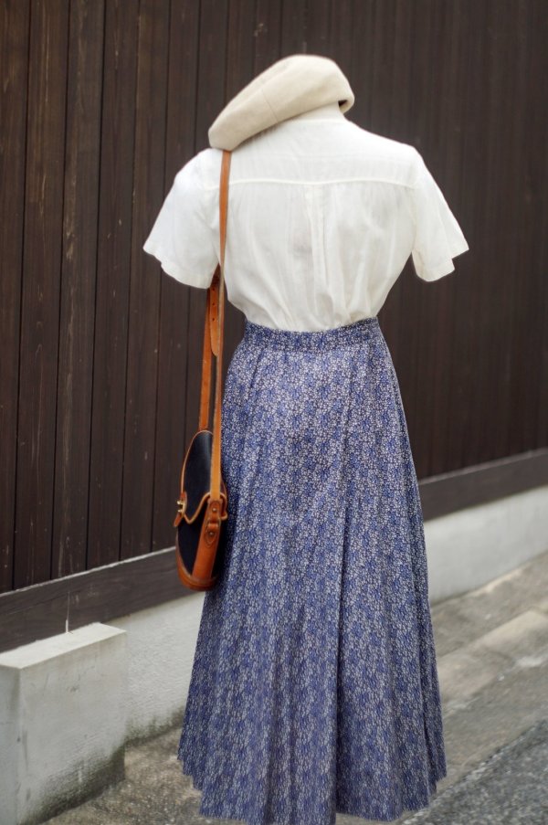 画像10: 白 半袖 コットン ブラウス ノーカラー フリル [19971]