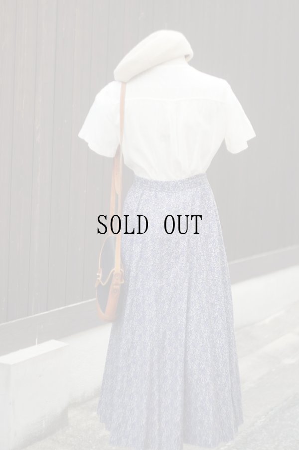 画像7: "Laura ashley" ネイビー系 花柄 フレア スカート[19965]