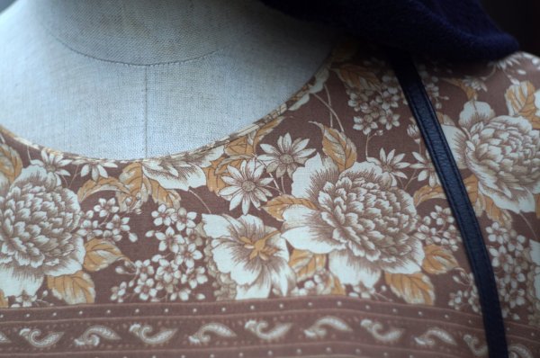 画像5: "Burberrys" エスニック 花柄 半袖 レーヨン レトロワンピース ノーカラー[19974]