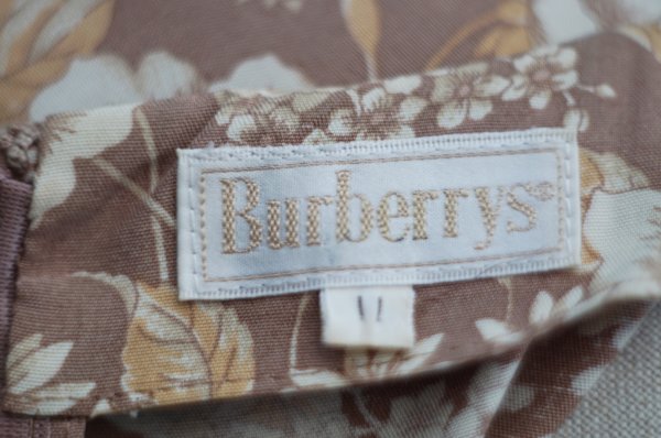 画像6: "Burberrys" エスニック 花柄 半袖 レーヨン レトロワンピース ノーカラー[19974]