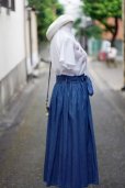 画像12: "Meriline by Nakayama fumiko" 白 麻混 ブラウス 半袖  スタンドカラー 刺繍 [19983]