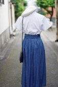 画像13: "Meriline by Nakayama fumiko" 白 麻混 ブラウス 半袖  スタンドカラー 刺繍 [19983]