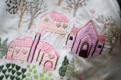 他の写真1: "Meriline by Nakayama fumiko" 白 麻混 ブラウス 半袖  スタンドカラー 刺繍 [19983]