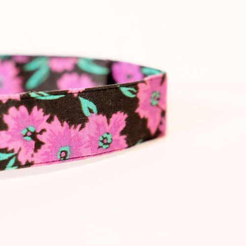 他の写真1: 花柄 パープル系 アンティークベルト[19976]