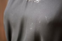 他の写真1: ダメージの確認必要 無地 黒 半袖 レトロワンピース ラウンドネック レース襟 w64~72cm[19990]