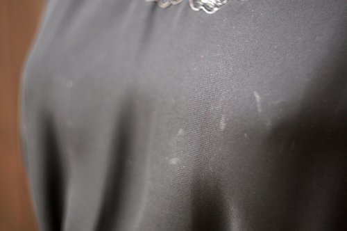 他の写真1: 無地 黒 半袖 レトロワンピース ラウンドネック レース襟 w64~72cm[19990]