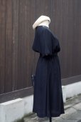 画像2: ダメージの確認必要 無地 黒 半袖 レトロワンピース ラウンドネック レース襟 w64~72cm[19990] (2)