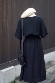 画像4: ダメージの確認必要 無地 黒 半袖 レトロワンピース ラウンドネック レース襟 w64~72cm[19990]