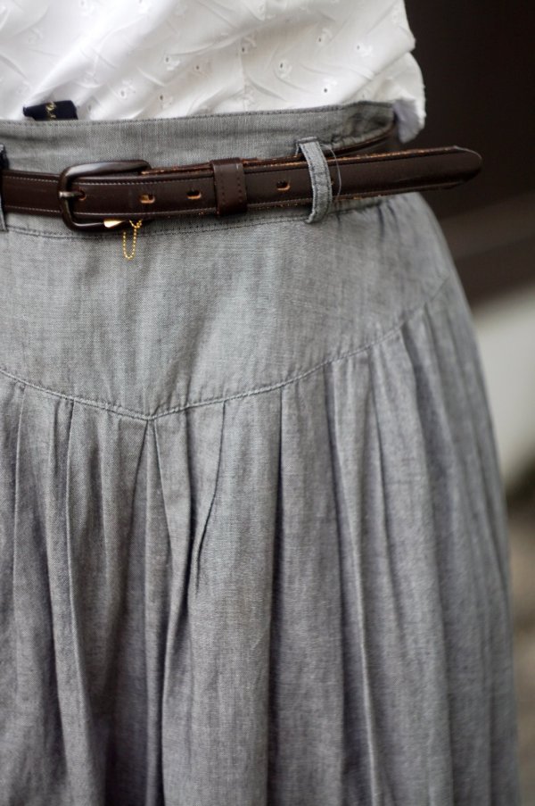 画像3: "NASTEEN" グレー フレア スカート w67cm[19987]