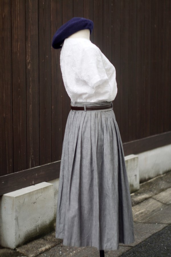画像6: "NASTEEN" グレー フレア スカート w67cm[19987]