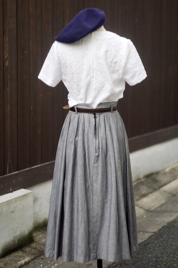 画像7: "NASTEEN" グレー フレア スカート w67cm[19987]