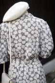 画像12: "Leilian" グレー×白 ブラウス&スカート ツーピース セットアップ オープンカラー ダブルボタン[19988]