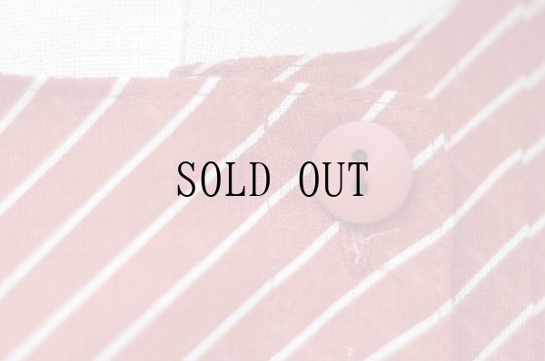 画像5: "Howdy" バイアス柄  赤系 半袖 レトロワンピース ノーカラー[20000]