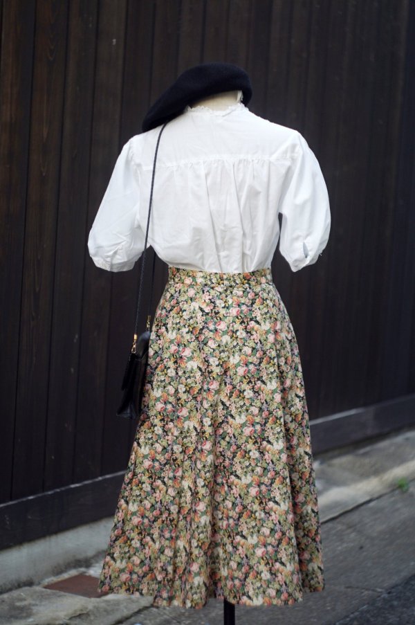 画像5: 小花柄 コットン ヨーロピアンスカート フレア w65cm[19997]