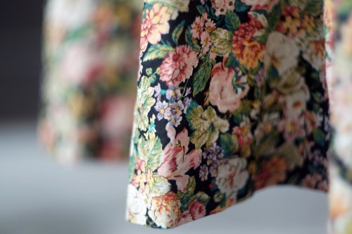 他の写真1: 小花柄 コットン ヨーロピアンスカート フレア w65cm[19997]