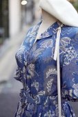 画像6: "Burberrys" エスニック 花柄 半袖 レーヨン レトロワンピース オープンカラー[20053]