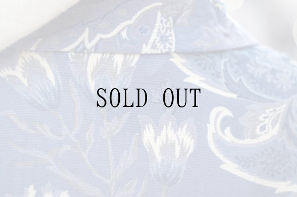 画像9: "Burberrys" エスニック 花柄 半袖 レーヨン レトロワンピース オープンカラー[20053]