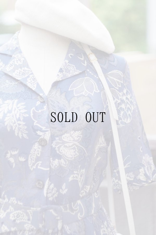 画像5: "Burberrys" エスニック 花柄 半袖 レーヨン レトロワンピース オープンカラー[20053]