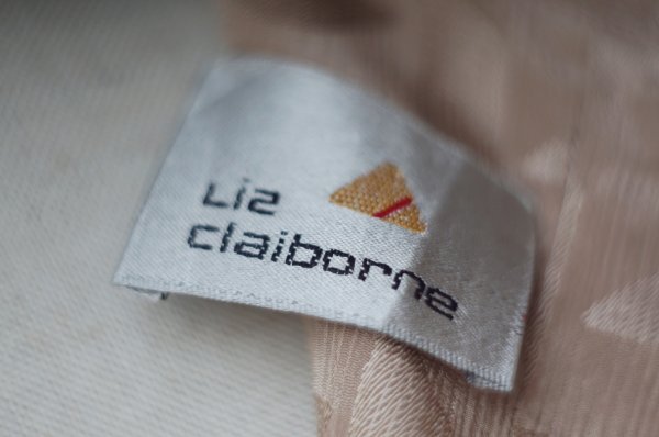 画像8: "Liz claiborne"  ベージュ系  五分袖 レトロワンピース ノーカラー パフスリーブ[20010]