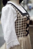 画像13: "BERWIN&WOLFF" ベージュ×黒 チェック リネン チロルワンピース  [20013]