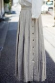 画像3: ”BASSET” ドイツ製 ベージュ  リネン 無地 チロルスカート フレア サイドボタン w70cm[20016]