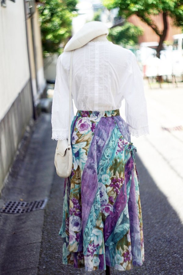 画像9: "Lady Bee" コットン 無地 白 七分袖 ブラウス ノーカラー レース [20017]