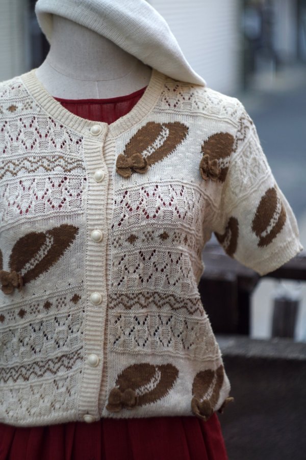 画像3: ”tomatsu” アイボリー コットン ニットリネン ニット カーディガン[20019]