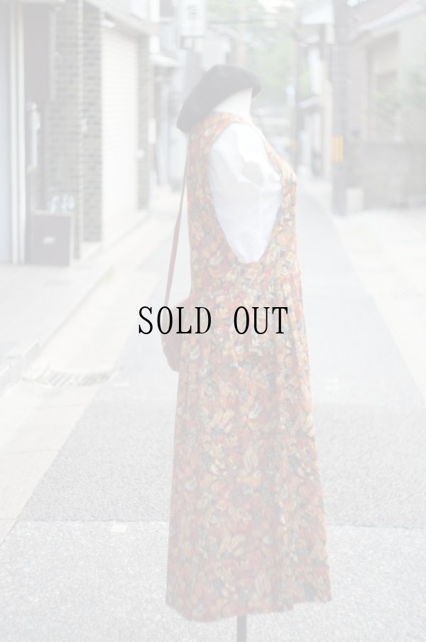 画像3: "PAM'S CLOSET" US製 コットン オレンジ系 花柄 ジャンパースカート[20024]