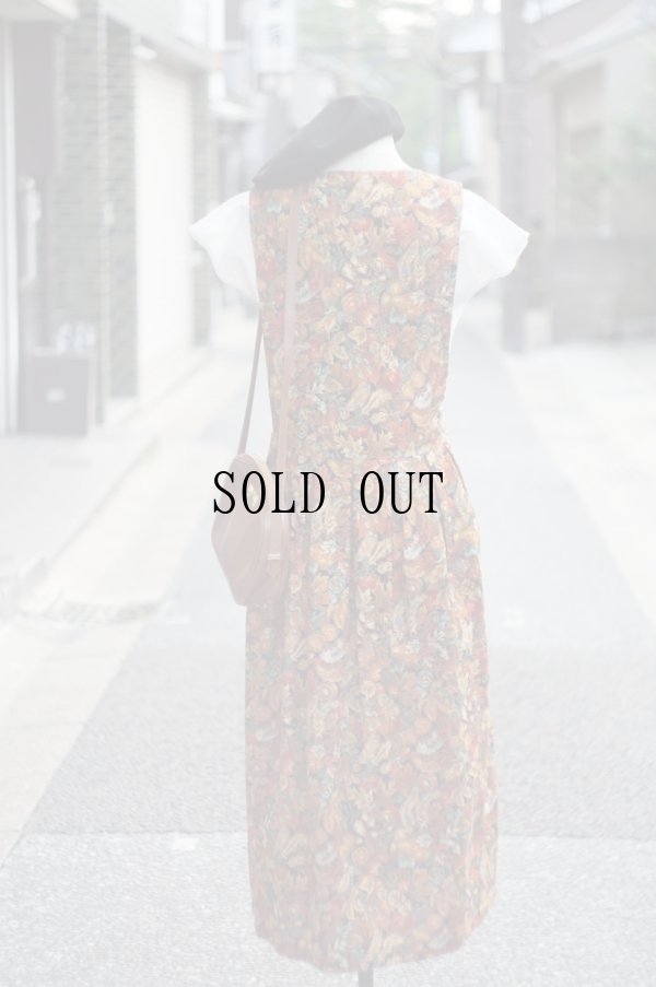 画像4: "PAM'S CLOSET" US製 コットン オレンジ系 花柄 ジャンパースカート[20024]