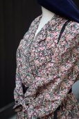 画像9: "Breli originals" US製 黒 ピンク系 花柄 七分袖 レトロワンピース カシュクール [20027]