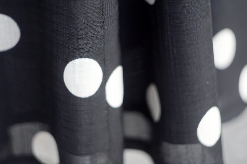 他の写真1: ドット柄 黒×白 スカート フレア w58cm[20032]