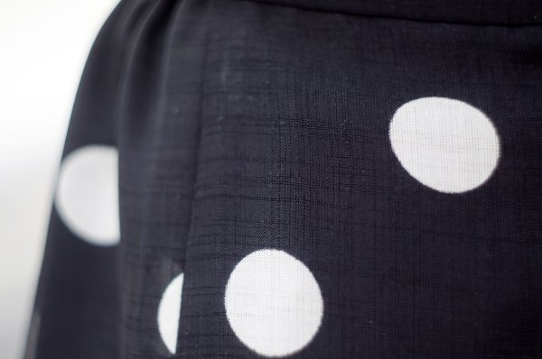 画像3: ドット柄 黒×白 スカート フレア w58cm[20032]