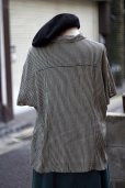 画像11: "FLORRIE BELL" チェック柄 黒×白 半袖 ブラウス レギュラーカラー 胸ポケット[20029]