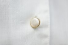 他の写真1: "蒼い妖精" 無地 白 半袖 ブラウス レギュラーカラー カッティングレース パフスリーブ  [20033]