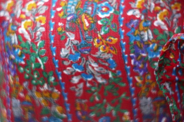 画像7: "Lurical" レッド系 花柄 半袖  ブラウス スタンドカラー フリル [20035]