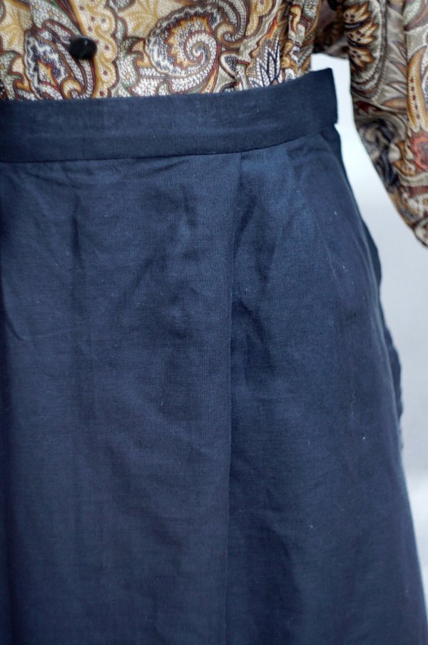 画像3: ブラック スカート セミフレア スカラップ カッティングレース  w71cm[20040]