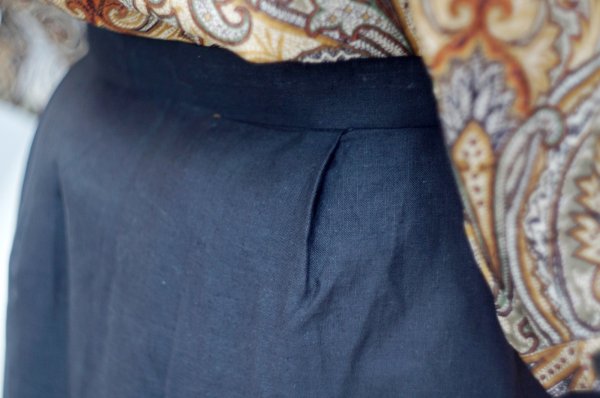 画像4: ブラック スカート セミフレア スカラップ カッティングレース  w71cm[20040]