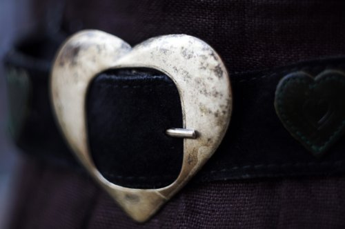 他の写真1: "BERWIN＆WOLEFl" EU 無地 ブラウン リネン フレア チロル スカート  w75cm[20043]