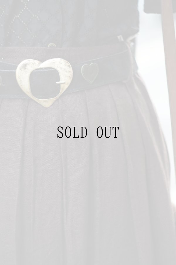 画像4: "BERWIN＆WOLEFl" EU 無地 ブラウン リネン フレア チロル スカート  w75cm[20043]